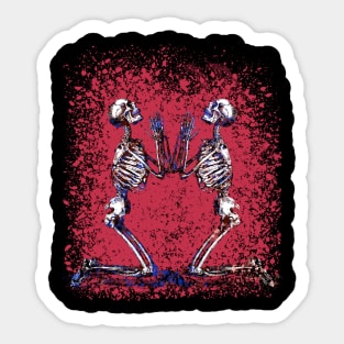 Praying skeletons Sticker